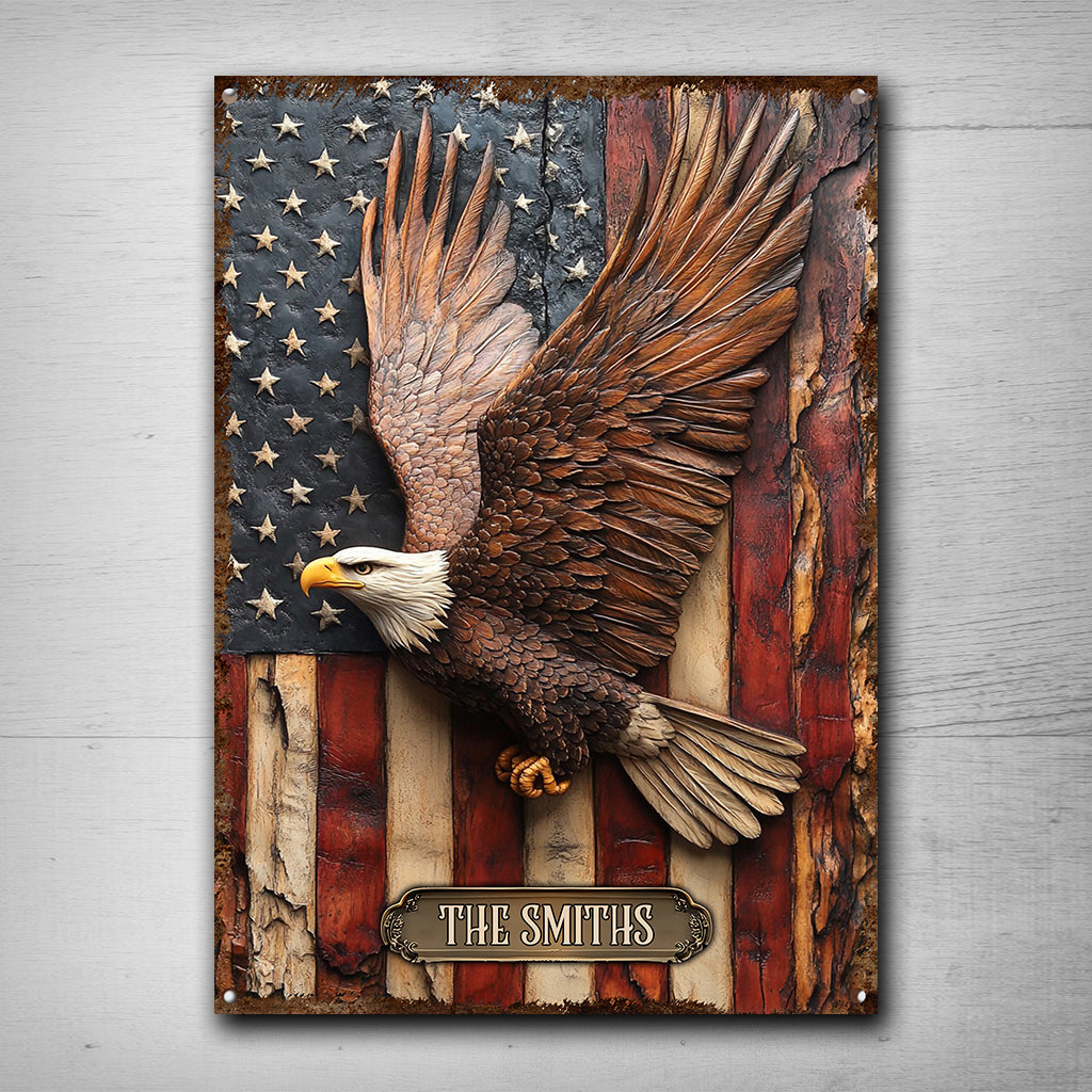 Gott segne Amerika – Personalisiertes rechteckiges Metallschild zum Unabhängigkeitstag/4. Juli