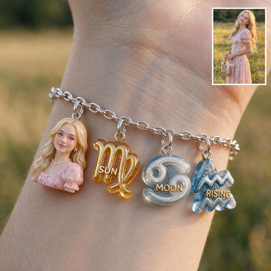Personalisierte Horoskop-Armband mit Charms - Sonne, Mond & Aszendent