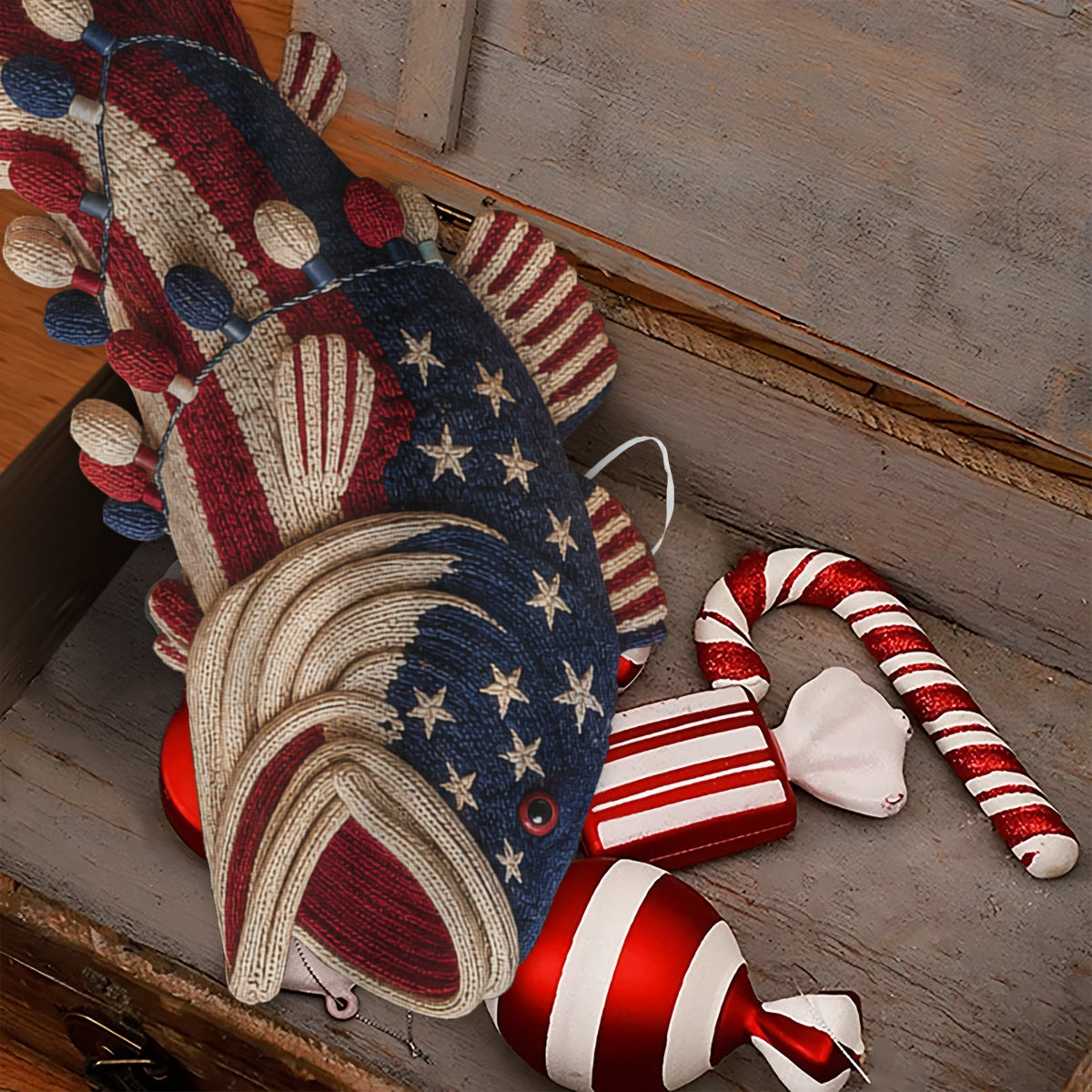 250 Jahre Geschenk für Angelliebhaber - Personalisierte Weihnachtsstrumpf in Fischform