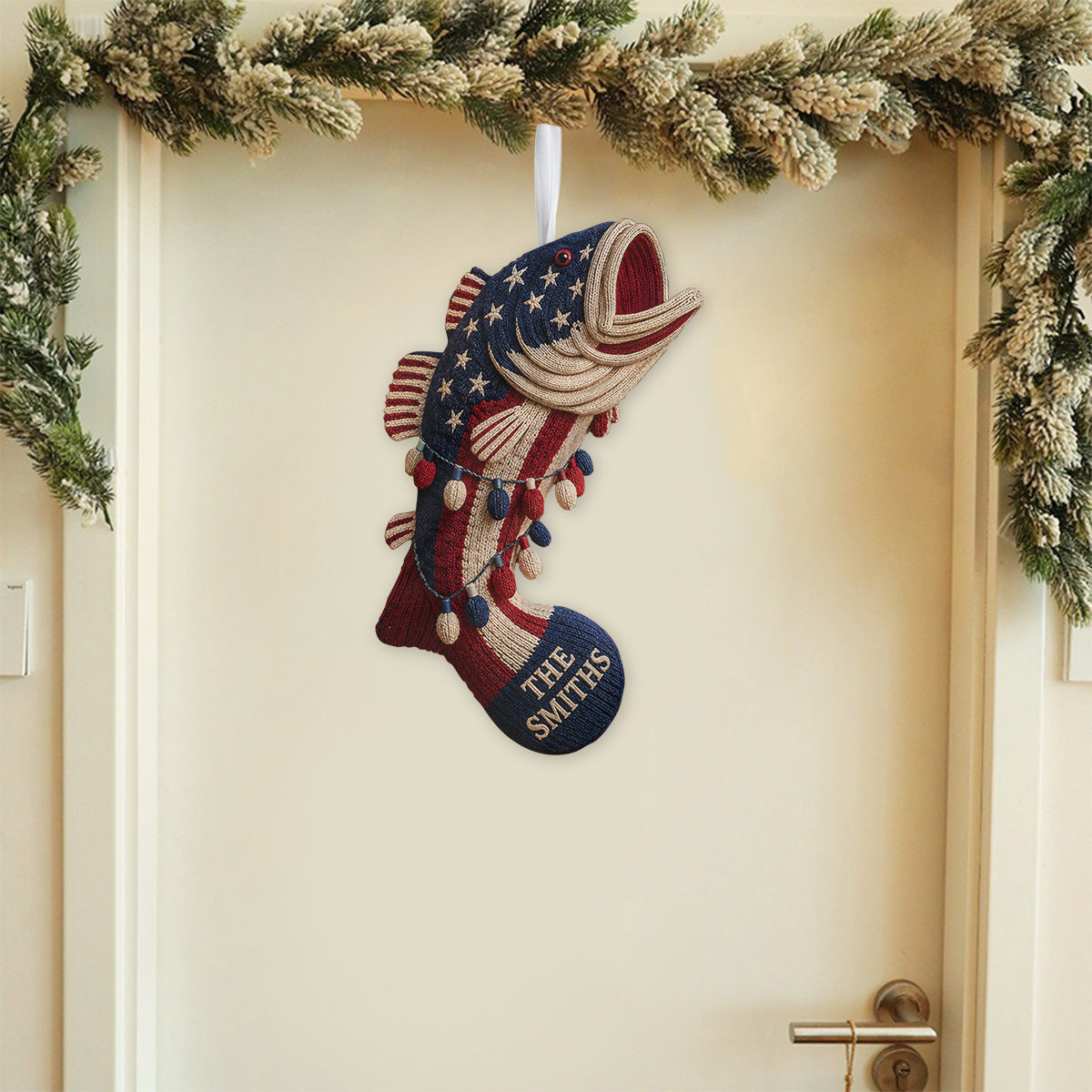 250 Jahre Geschenk für Angelliebhaber - Personalisierte Weihnachtsstrumpf in Fischform