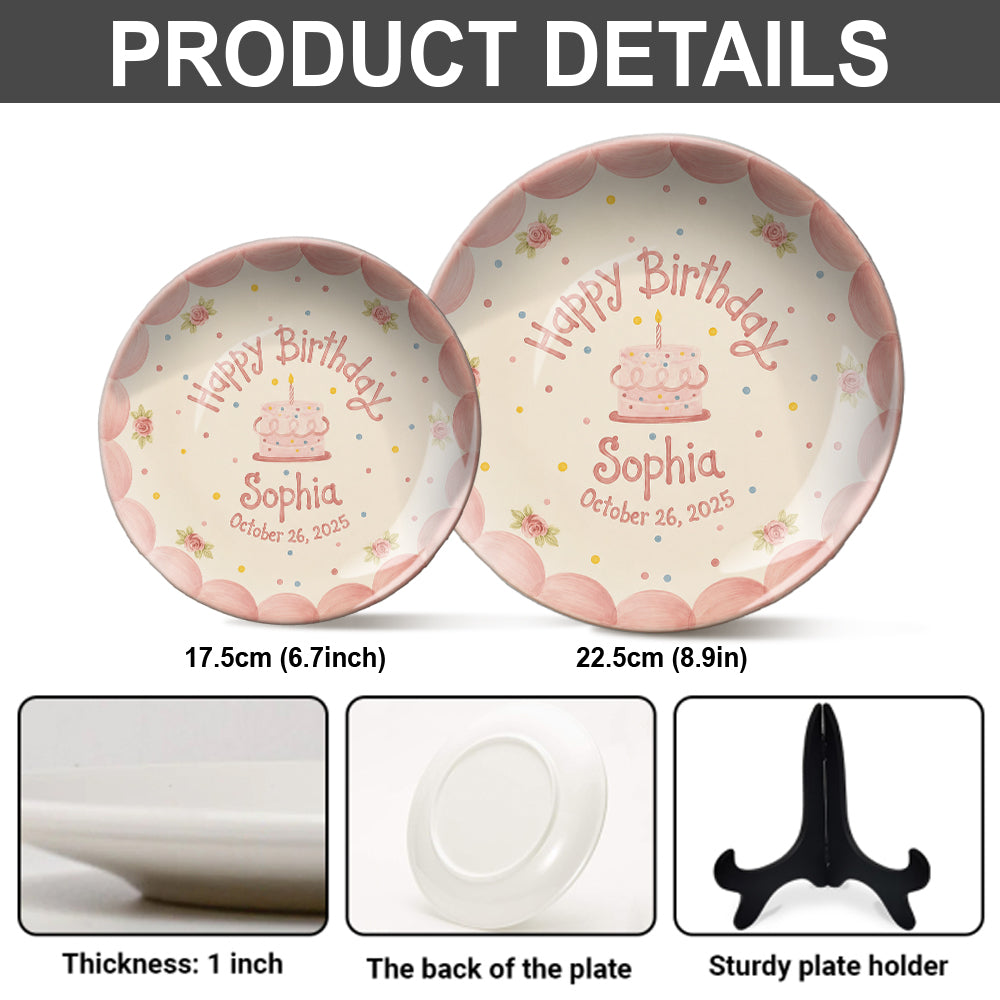 Birthday Gift - Personalized Birthday Ceramic Round Plate