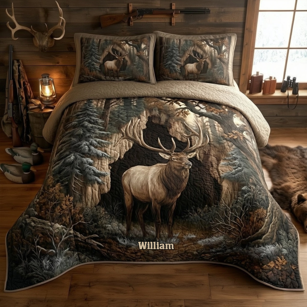 Das perfekte Geschenk für Jagdliebhaber – personalisiertes Jagd-Quilt-Set