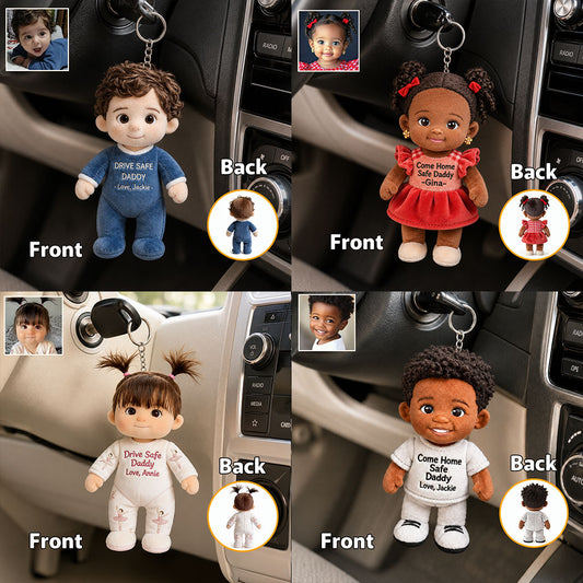 Perfektes Geschenk zum Vatertag - Personalisierter Plüsch-Schlüsselanhänger