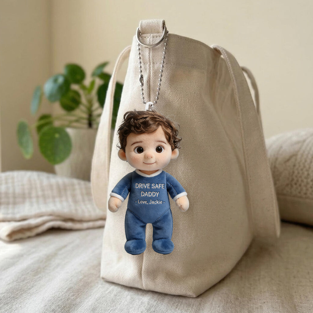 Perfektes Geschenk zum Vatertag - Personalisierter Plüsch-Schlüsselanhänger
