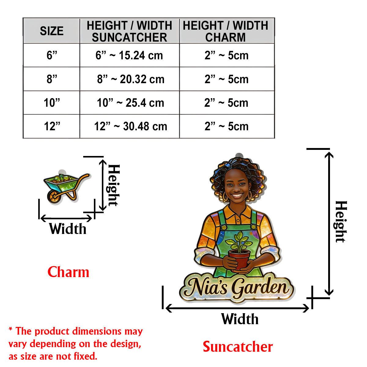 Personalisierter Fotohänger - Individueller Gartenfenster-Sonnenfänger mit Charms