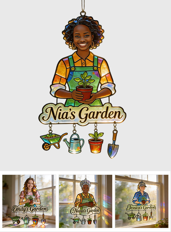 Personalisierter Fotohänger - Individueller Gartenfenster-Sonnenfänger mit Charms
