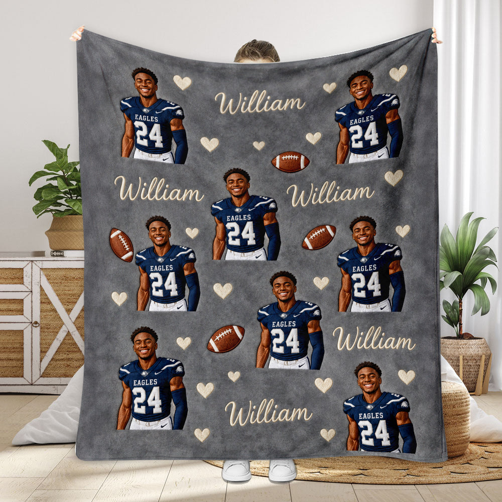 Custom Any Photo - Personalized Football Blanket