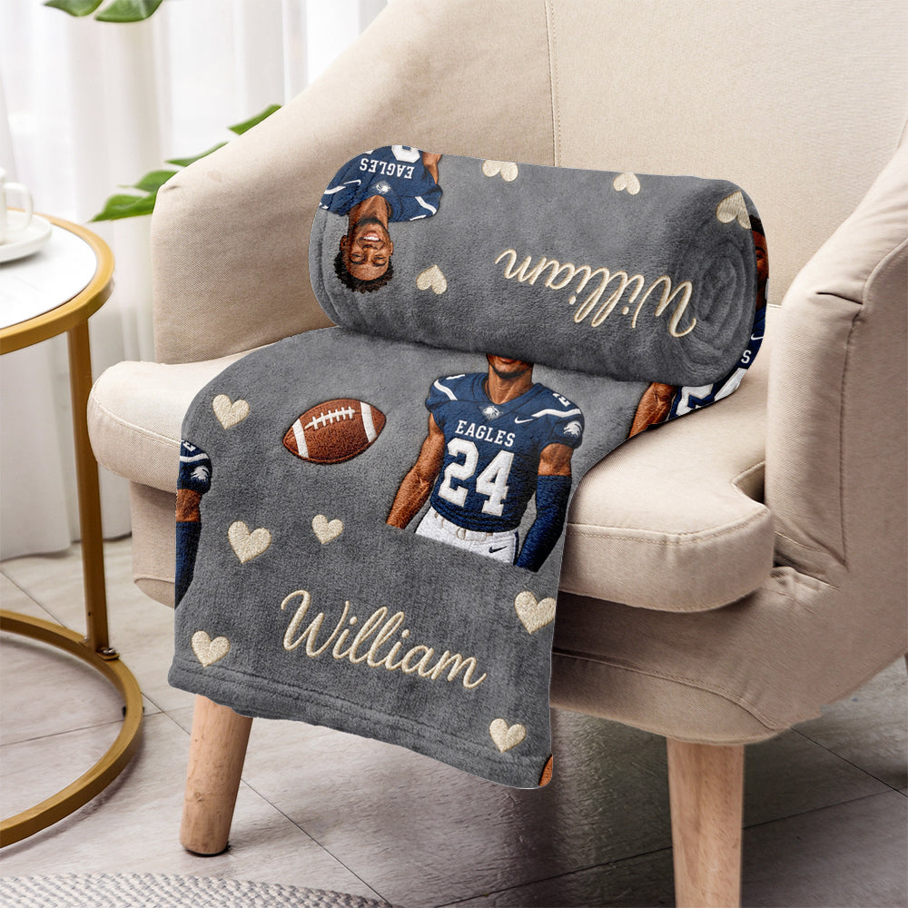 Custom Any Photo - Personalized Football Blanket