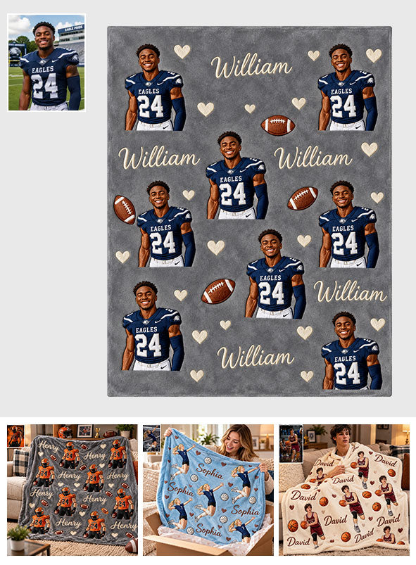Custom Any Photo - Personalized Football Blanket