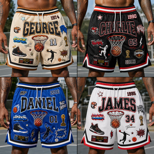 Basketball Spielen - Personalisierte Basketball Shorts für Herren