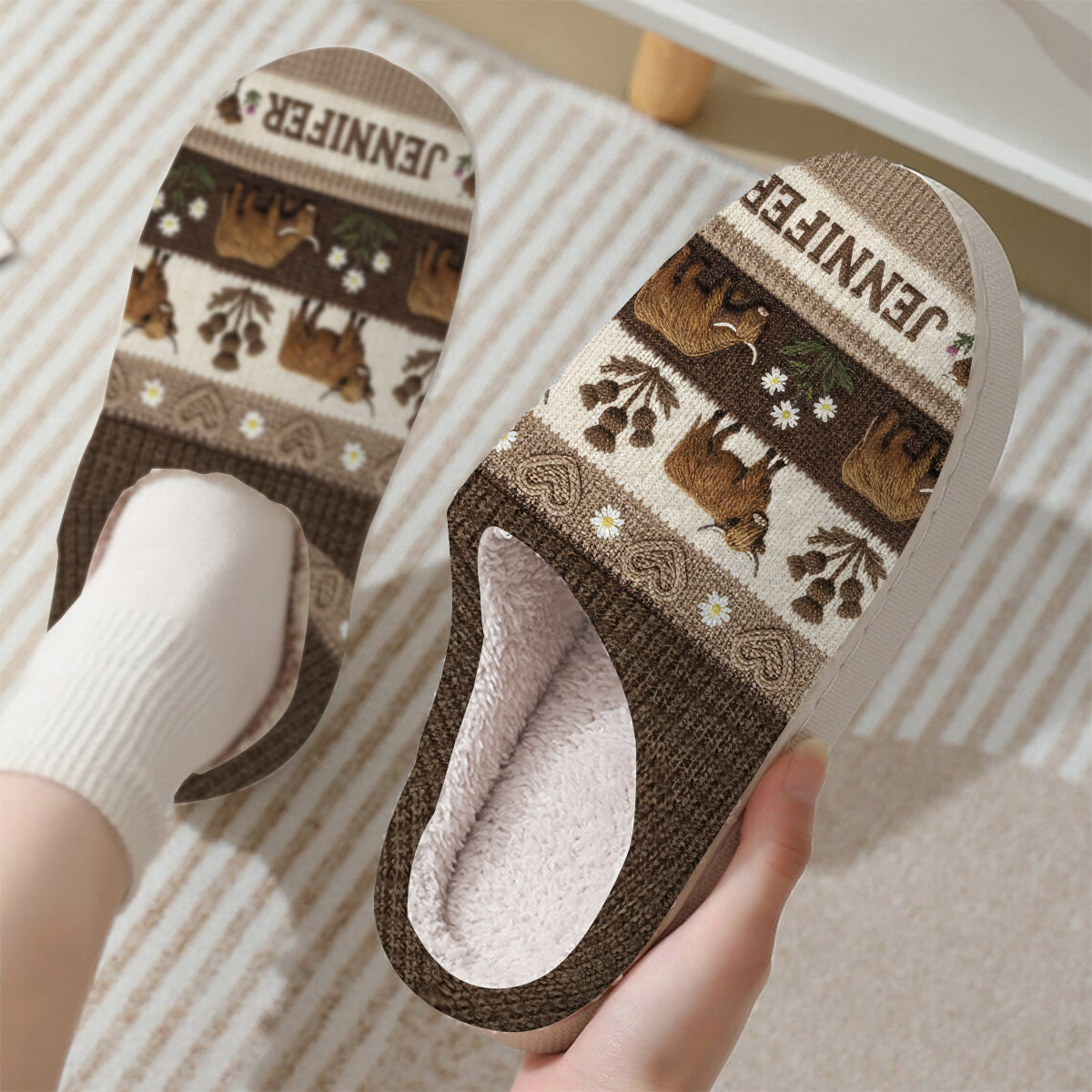 Landleben – Personalisierte Hausschuhe aus der Hochlandkuh-Region