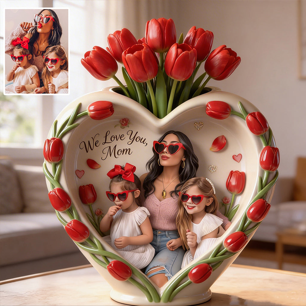 Custom Flower Vase, Grandma's Garden, Mother's Day Gift - Personalized Grandma Acrylic Pot