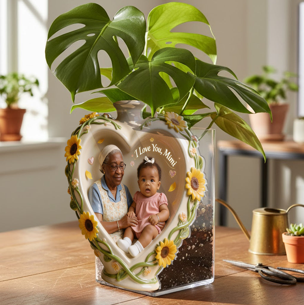 Custom Flower Vase, Grandma's Garden, Mother's Day Gift - Personalized Grandma Acrylic Pot