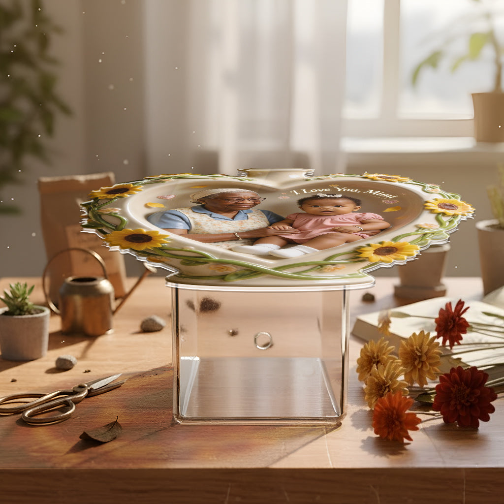 Custom Flower Vase, Grandma's Garden, Mother's Day Gift - Personalized Grandma Acrylic Pot