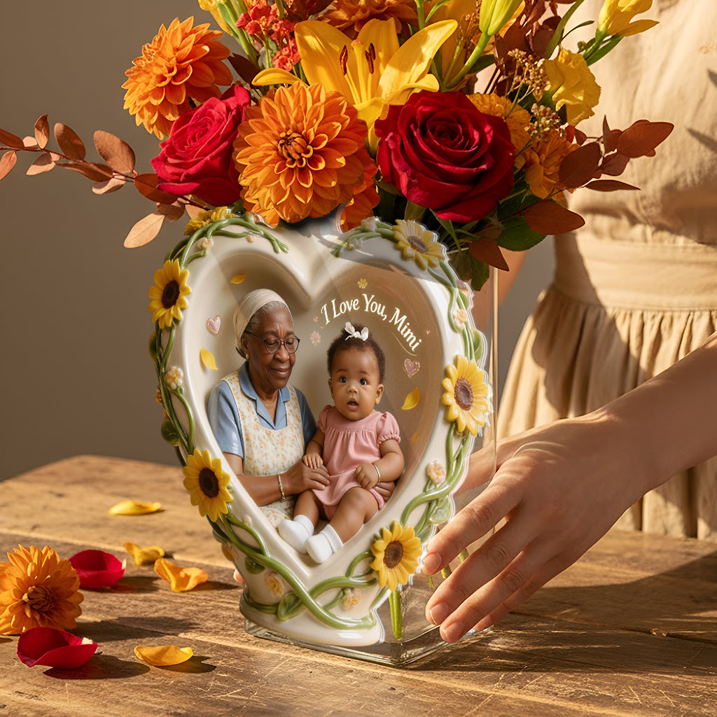 Custom Flower Vase, Grandma's Garden, Mother's Day Gift - Personalized Grandma Acrylic Pot