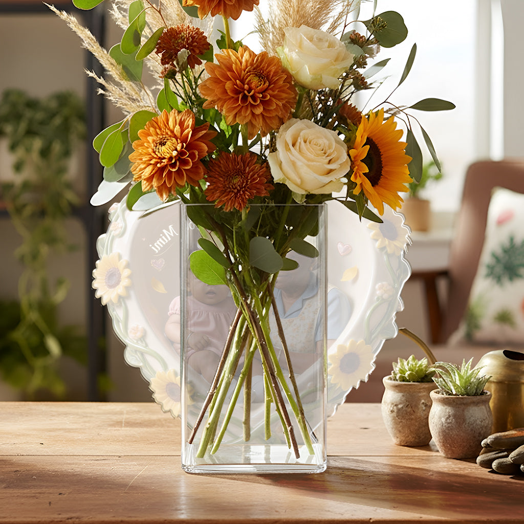 Custom Flower Vase, Grandma's Garden, Mother's Day Gift - Personalized Grandma Acrylic Pot