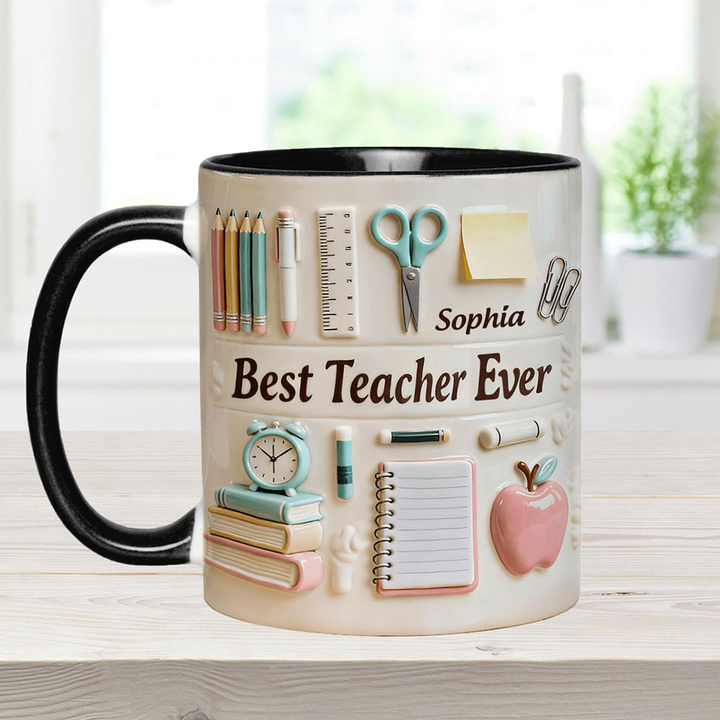 Best Teacher Ever - Personalized Teacher Accent Mug & Coaster