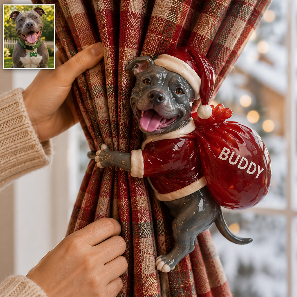 Frohe Dogmas - Personalisierter Hundevorhang-Zusammenhalter