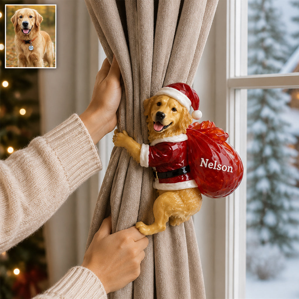 Frohe Dogmas - Personalisierter Hundevorhang-Zusammenhalter
