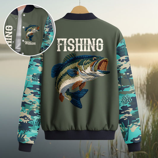Cool Fishing - Personalized Fishing Varsity Jacket