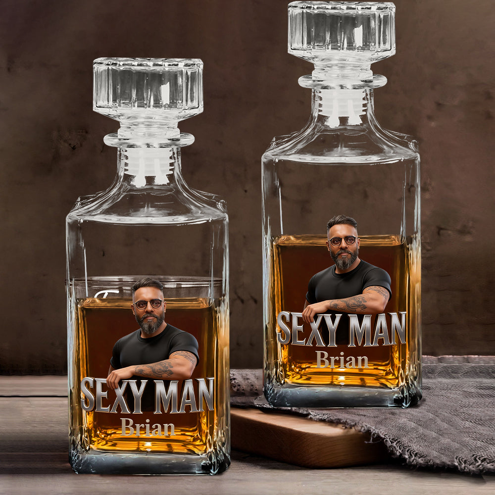 Personalisierte Whiskey Dekanter Set - Foto nach Wunsch
