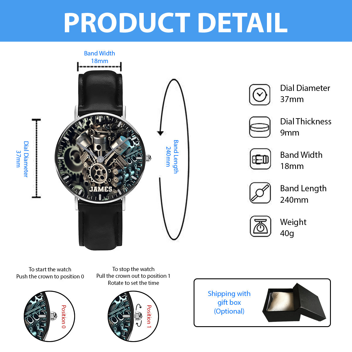 Feel The Power Of Speed - Personalized Biker Hand Watch