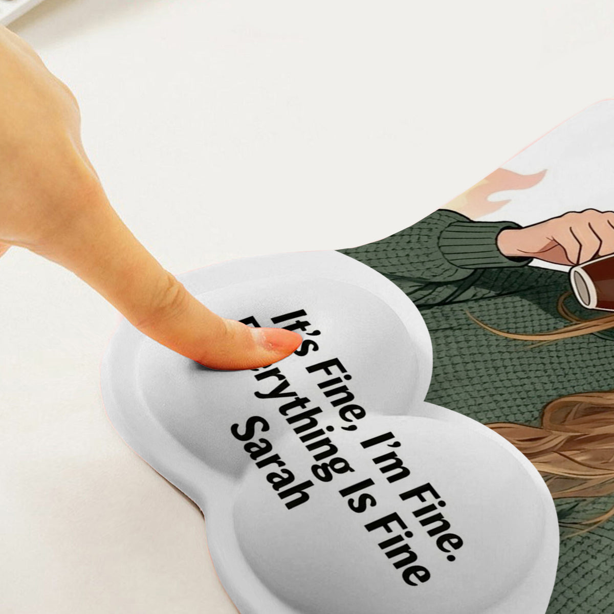 Ich bin in Ordnung - Personalisierte 3D-Mausunterlage für Kollegen