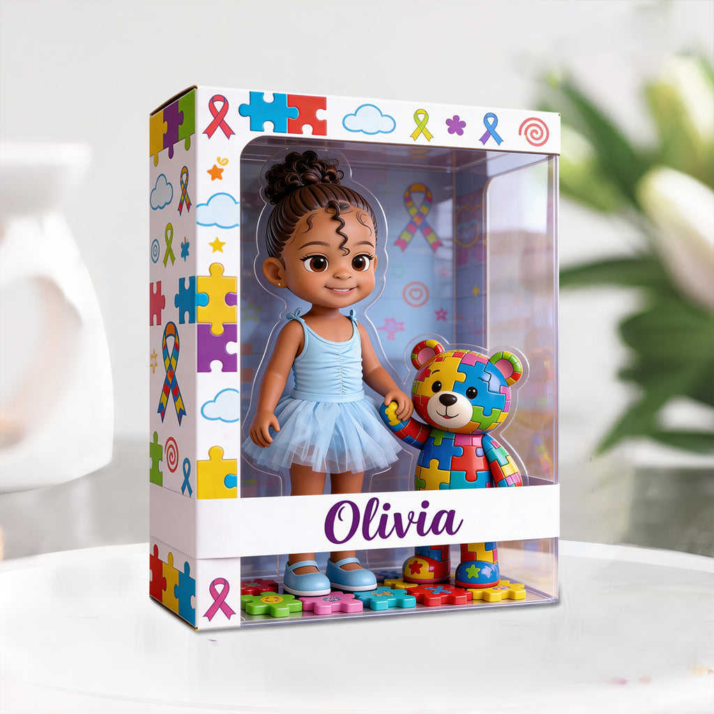 Autism Awareness Doll Toy Box - Personalized Autism Awareness Custom Shaped Acrylic Plaque