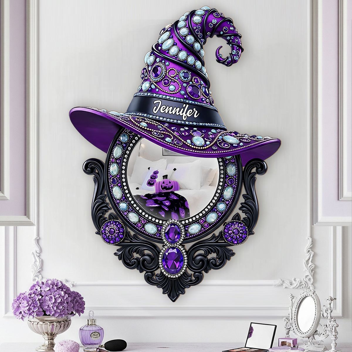 The Witch Is In - Personalized Witch Wall Hanging Mirror