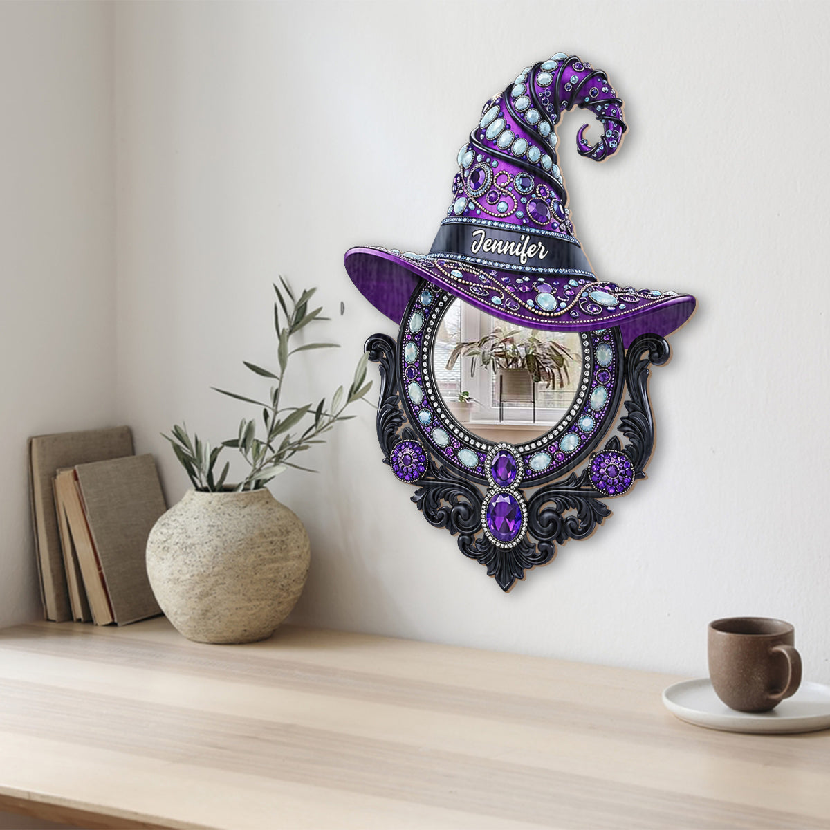 The Witch Is In - Personalized Witch Wall Hanging Mirror