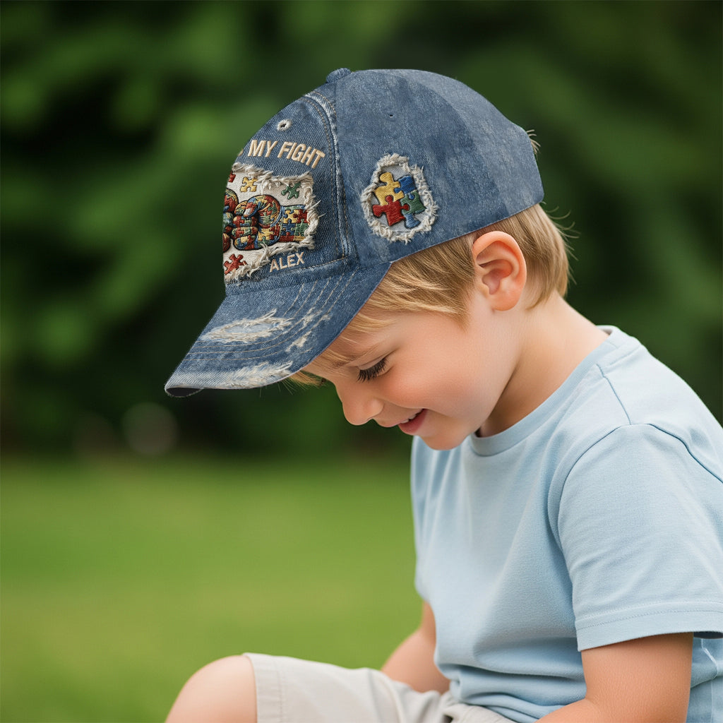His Fight Is My Fight - Personalized Autism Awareness Classic Cap