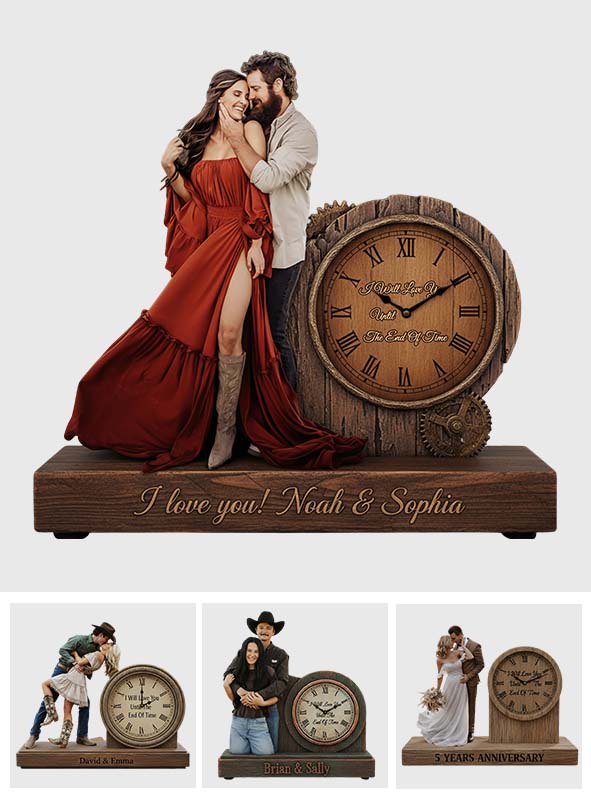 Ich werde dich bis ans Ende aller Tage lieben – personalisierte Tischuhr für Paare