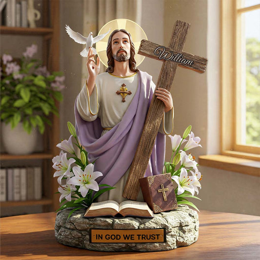 In God We Trust – Personalisierte christliche Acrylplakette in individueller Form