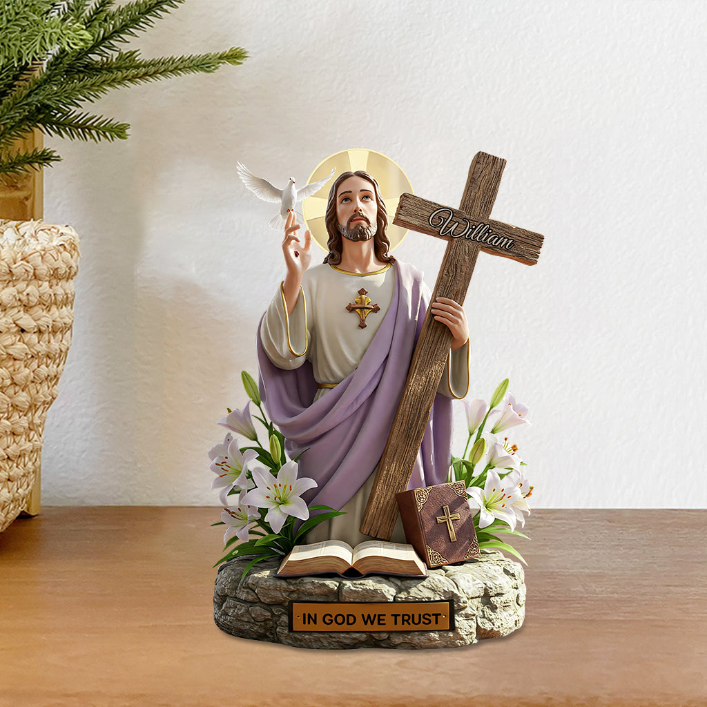 In God We Trust – Personalisierte christliche Acrylplakette in individueller Form