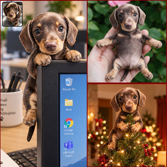 Custom Any Photo - Personalized Dog Posable Plush Doll