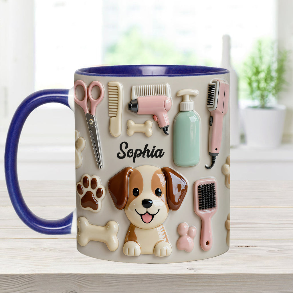 Bester Hundefriseur – Personalisierte Tasse und Untersetzer mit Hundefriseur-Motiv