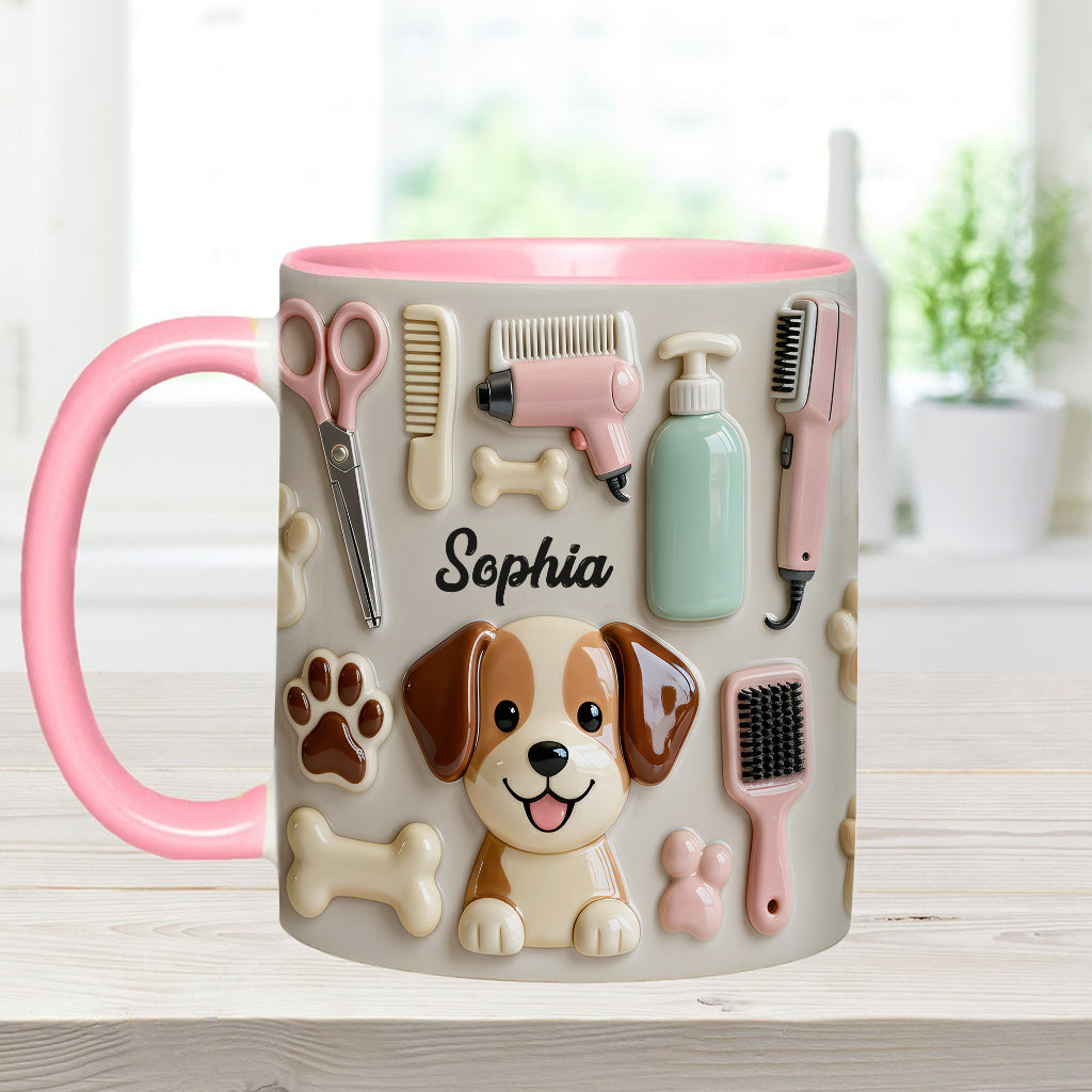 Bester Hundefriseur – Personalisierte Tasse und Untersetzer mit Hundefriseur-Motiv