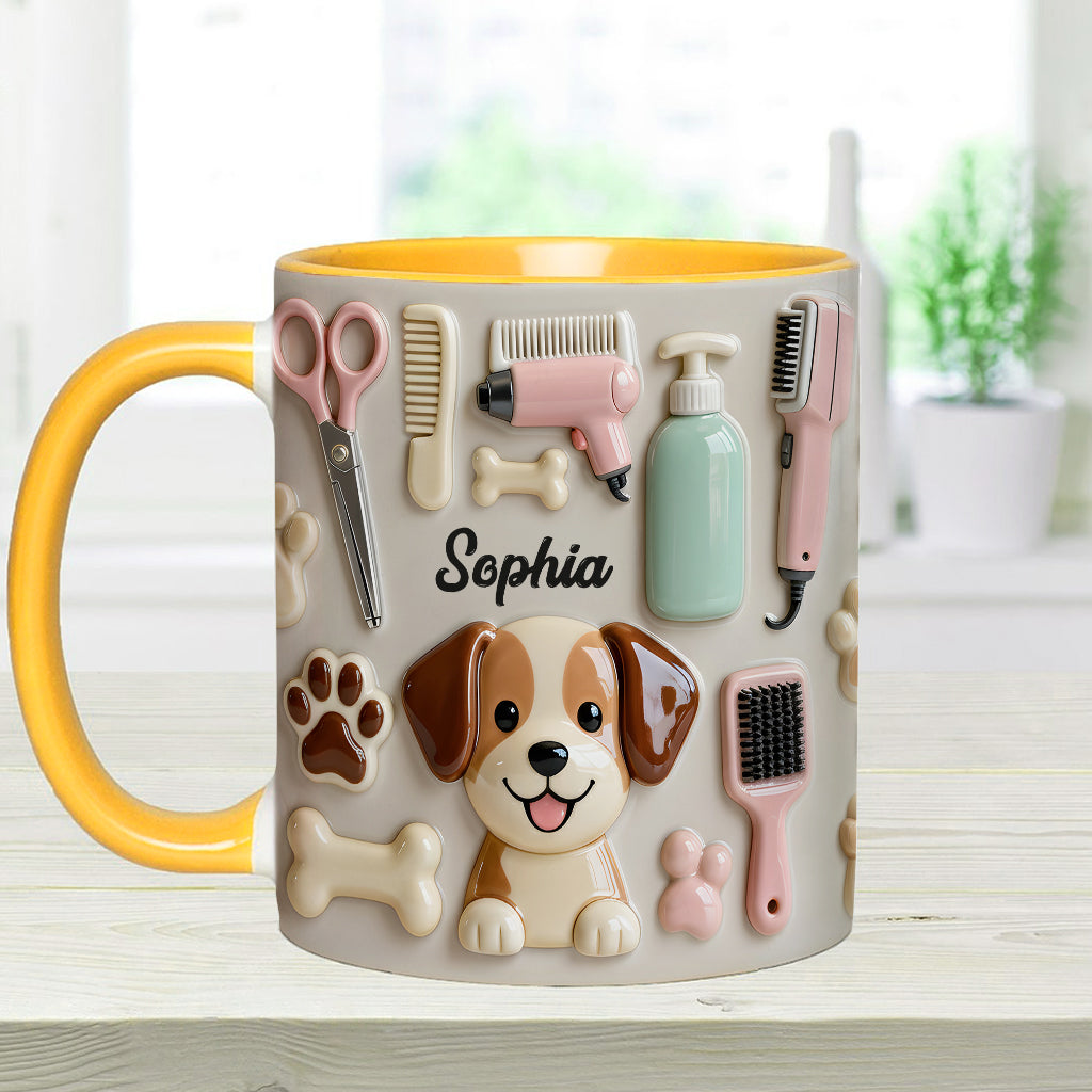 Bester Hundefriseur – Personalisierte Tasse und Untersetzer mit Hundefriseur-Motiv
