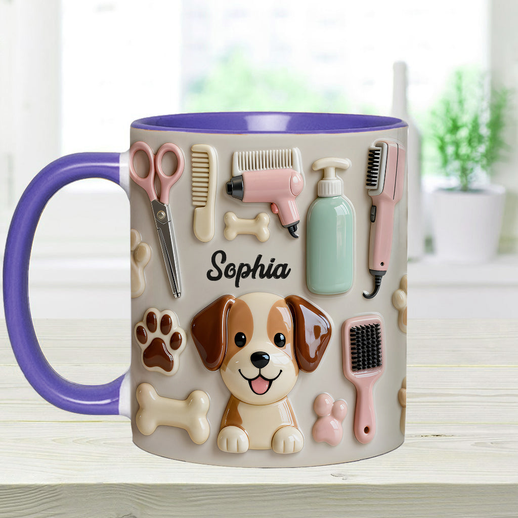 Bester Hundefriseur – Personalisierte Tasse und Untersetzer mit Hundefriseur-Motiv