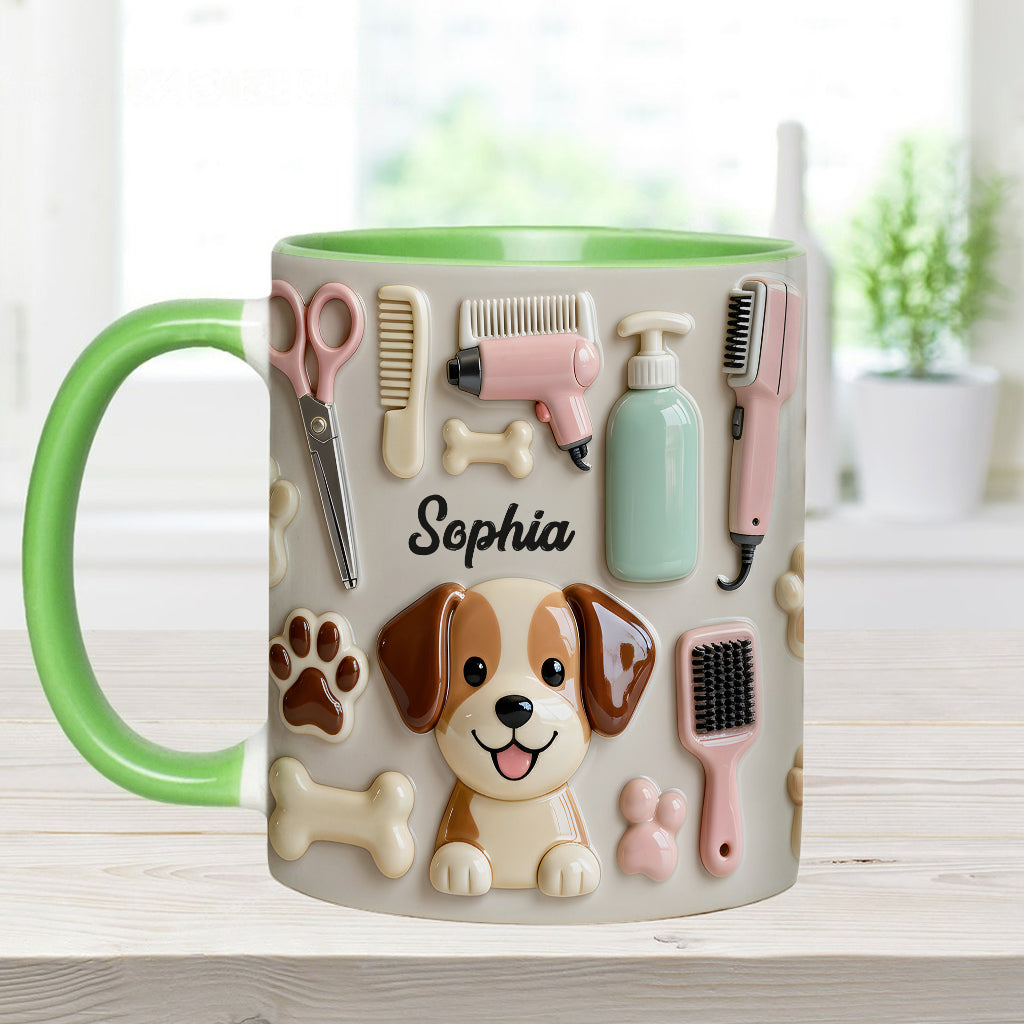 Bester Hundefriseur – Personalisierte Tasse und Untersetzer mit Hundefriseur-Motiv