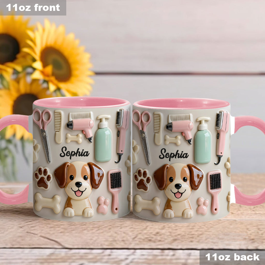 Bester Hundefriseur – Personalisierte Tasse und Untersetzer mit Hundefriseur-Motiv
