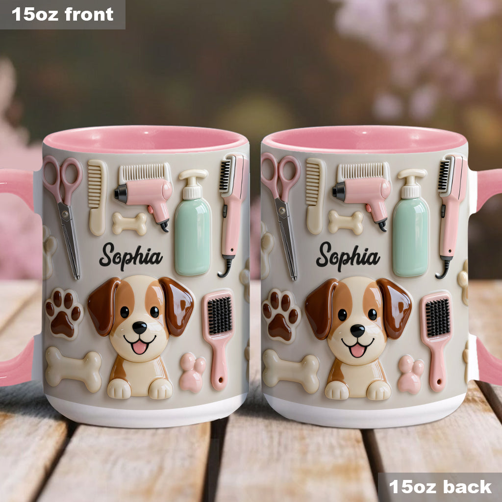 Bester Hundefriseur – Personalisierte Tasse und Untersetzer mit Hundefriseur-Motiv