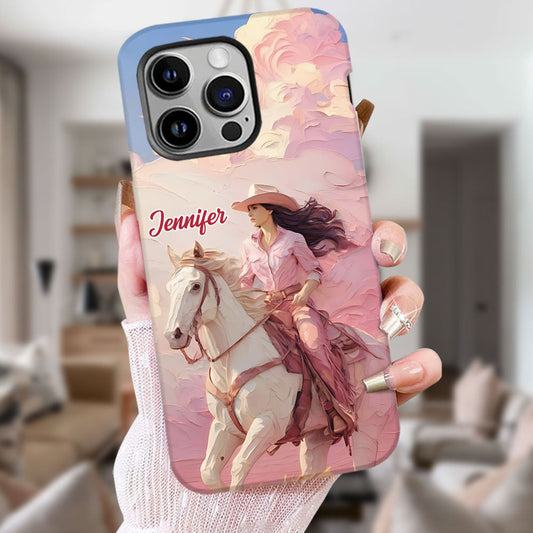 Pink Cowgirl - Personalized Cowgirl Full Print Phone Case
