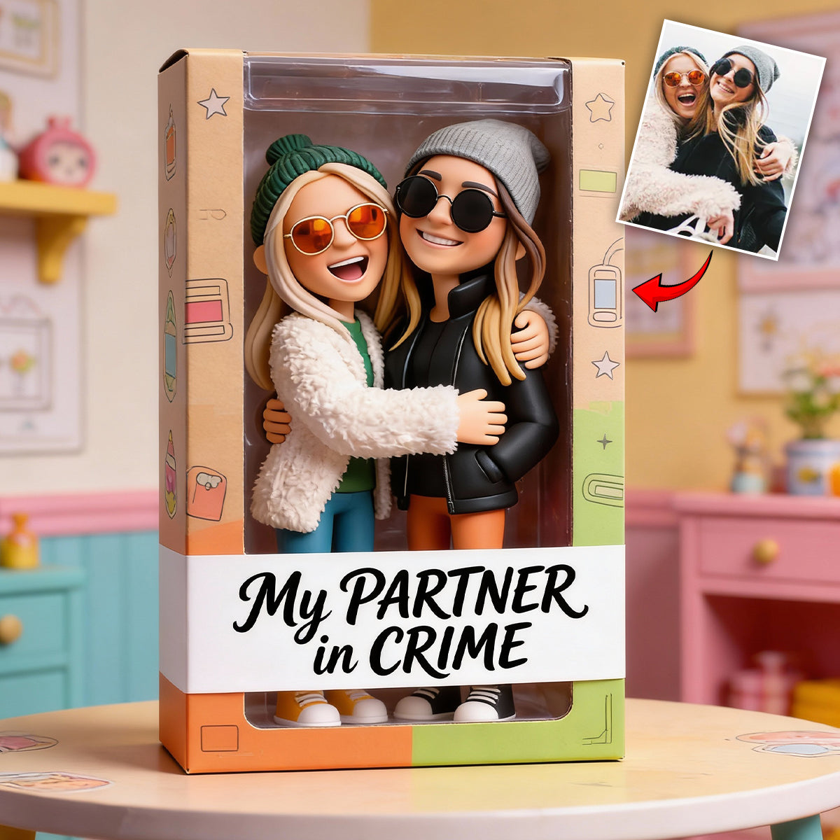 Für immer Freunde – Personalisierte Acrylplakette in individueller Form für beste Freunde