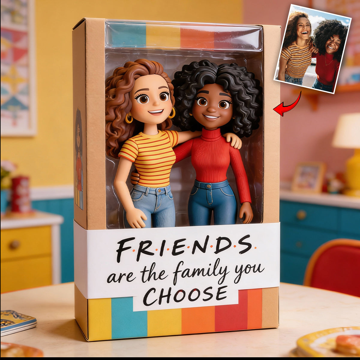 Für immer Freunde – Personalisierte Acrylplakette in individueller Form für beste Freunde