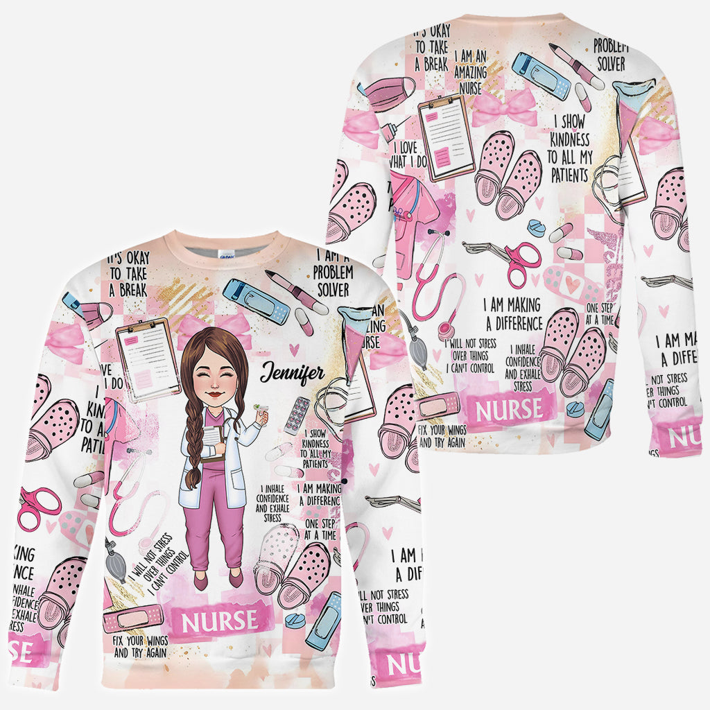 I Love What I Do - Personalized Nurse All Over Shirt