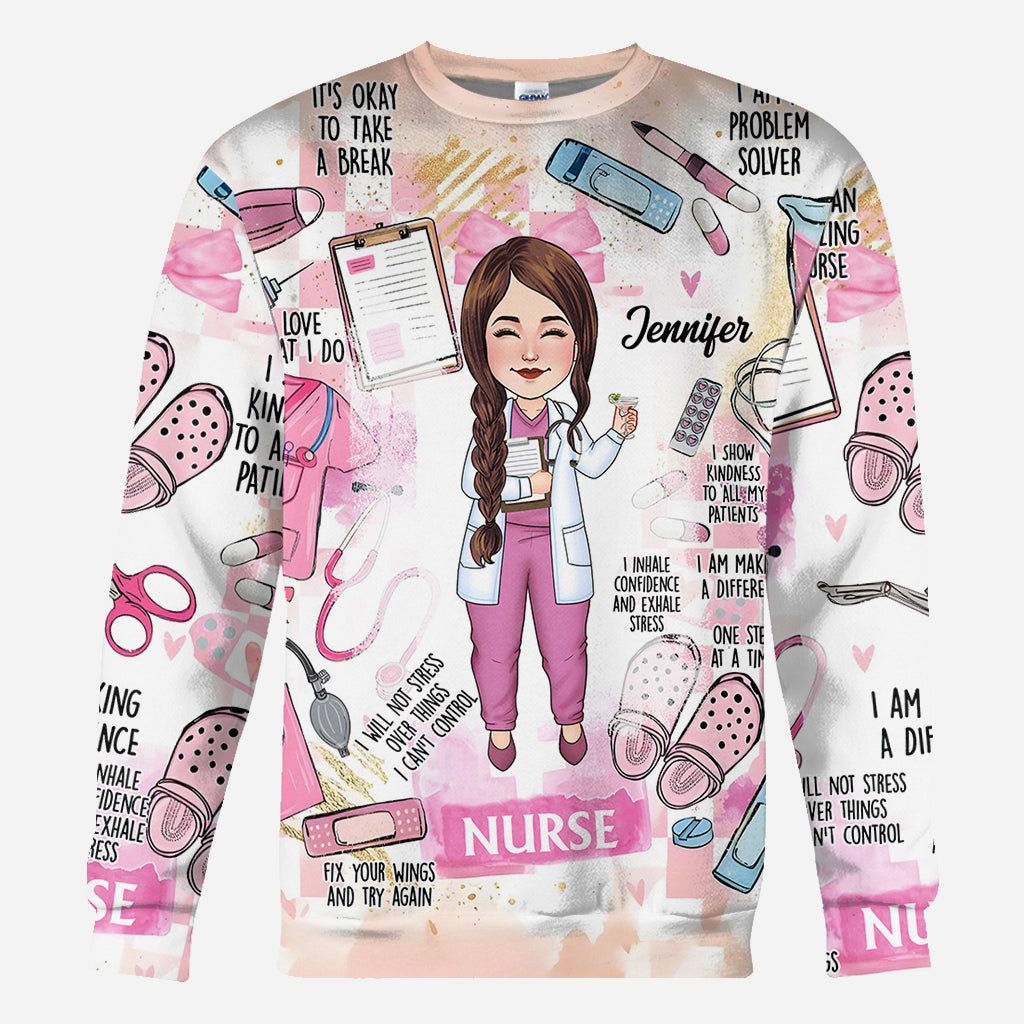 I Love What I Do - Personalized Nurse All Over Shirt