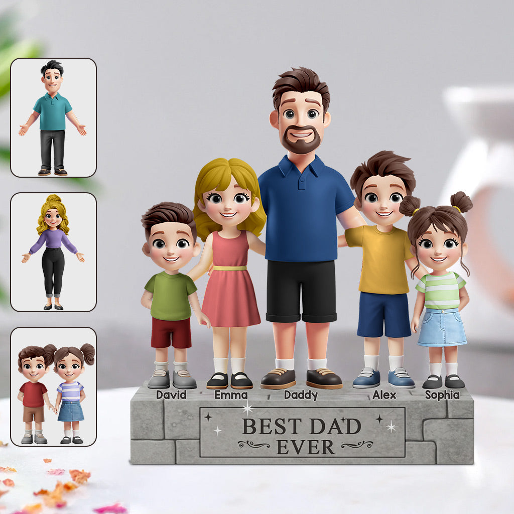 Bester Papa aller Zeiten – Personalisierte Acrylplakette in individueller Form für Väter