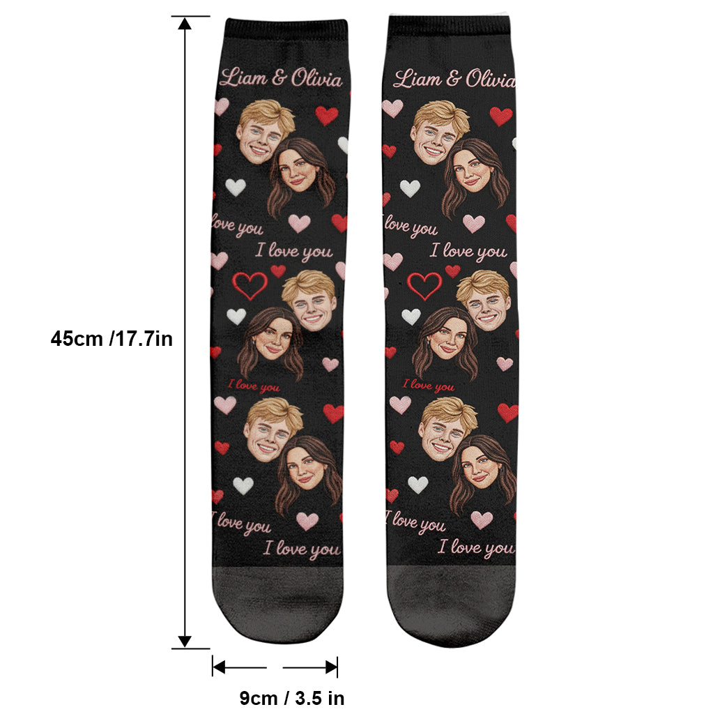 I Love You - Personalized Couple Socks