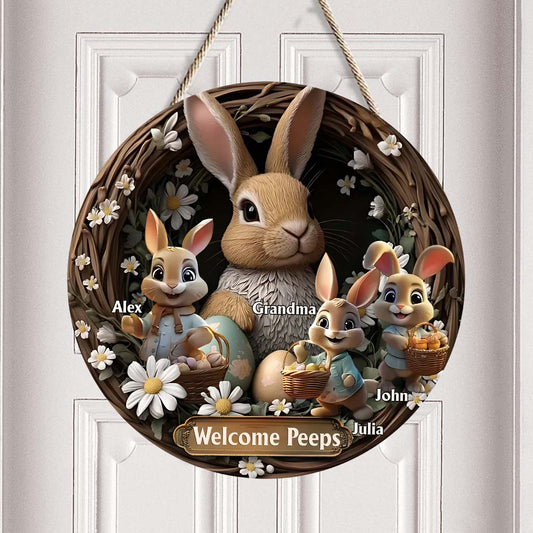 Omas Freunde – Personalisiertes, individuell geformtes Holzschild in Oma-Form